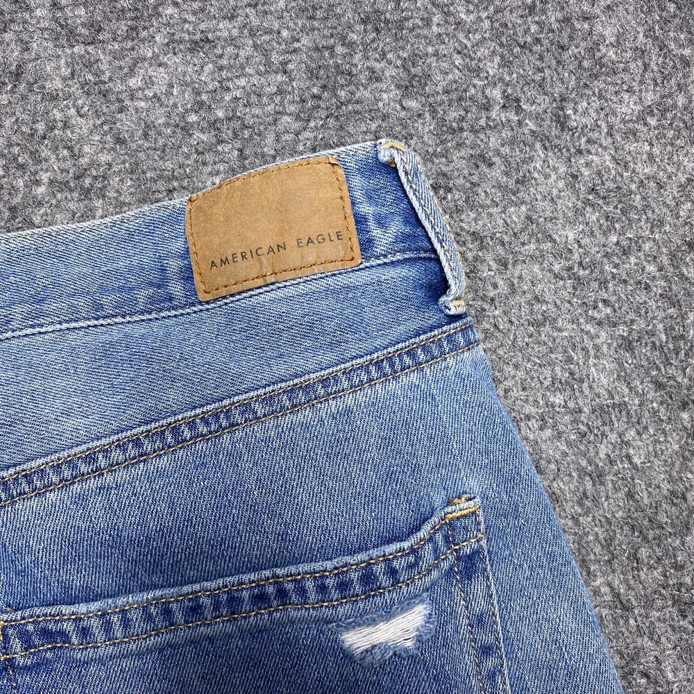 American Eagle Jeans Womens 8 Short Blue Mom Straight Distressed - Picture 11 of 12